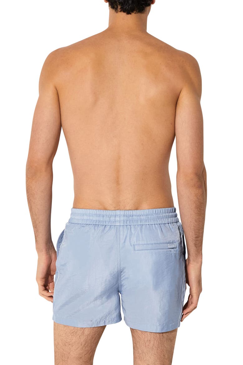 Breeze Piped Nylon Swim Trunks, Alternate, color, SOFT BLUE