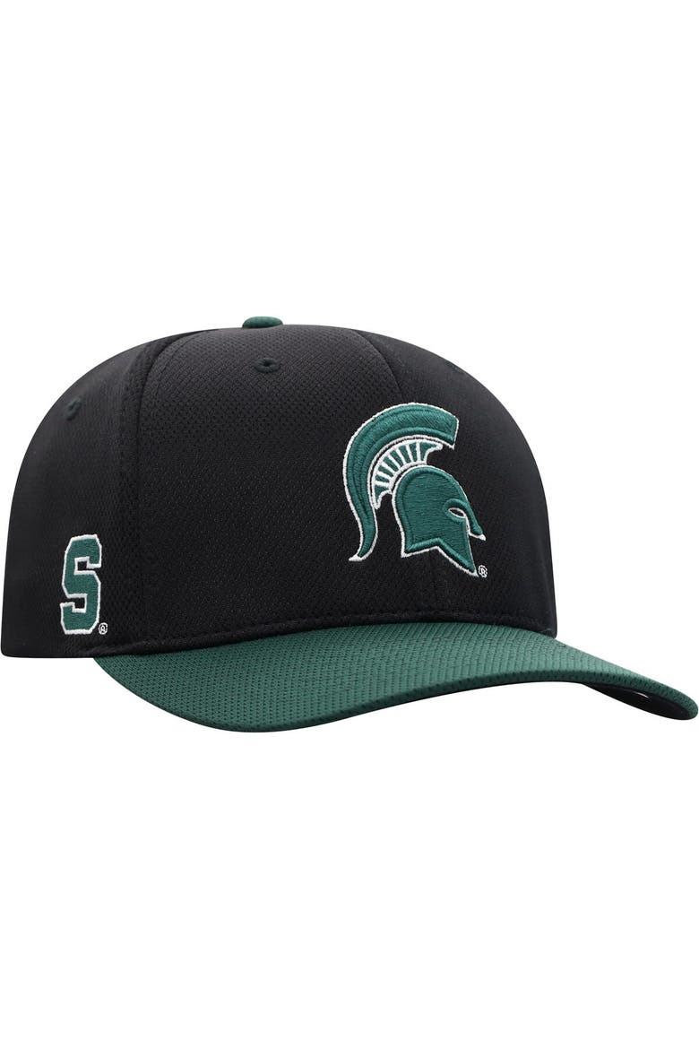 Men's Top of the World Black/Green Michigan State Spartans Two-Tone Reflex Hybrid Tech Flex Hat, Main, color, Black