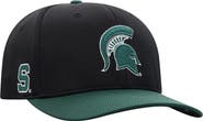 TOP OF THE WORLD Men's Top of the World Black/Green Michigan State Spartans Two-Tone Reflex Hybrid Tech Flex Hat