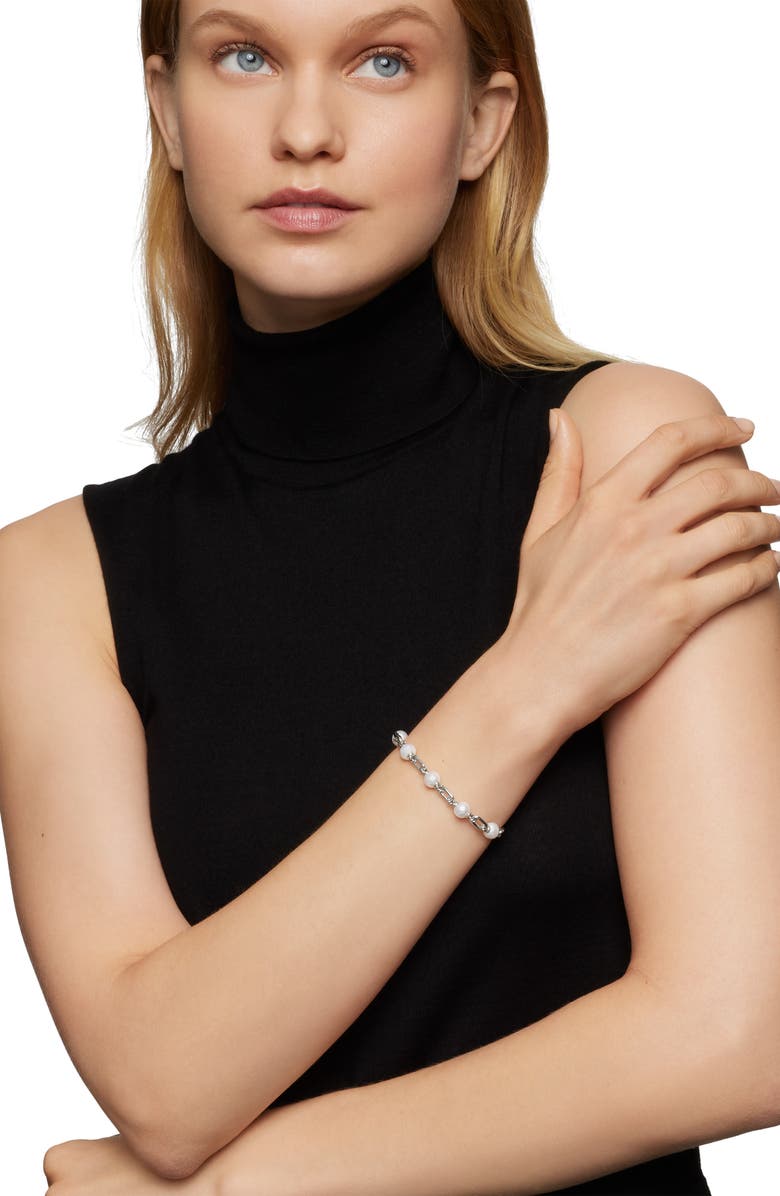 David Yurman Madison Freshwater Pearl Chain Bracelet, Alternate, color,