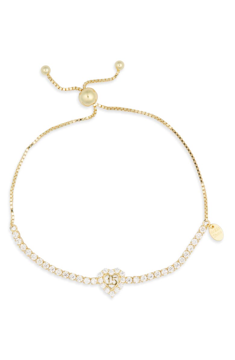 Argento Vivo Sterling Silver Quince Crown CZ Slider Bracelet, Main, color,