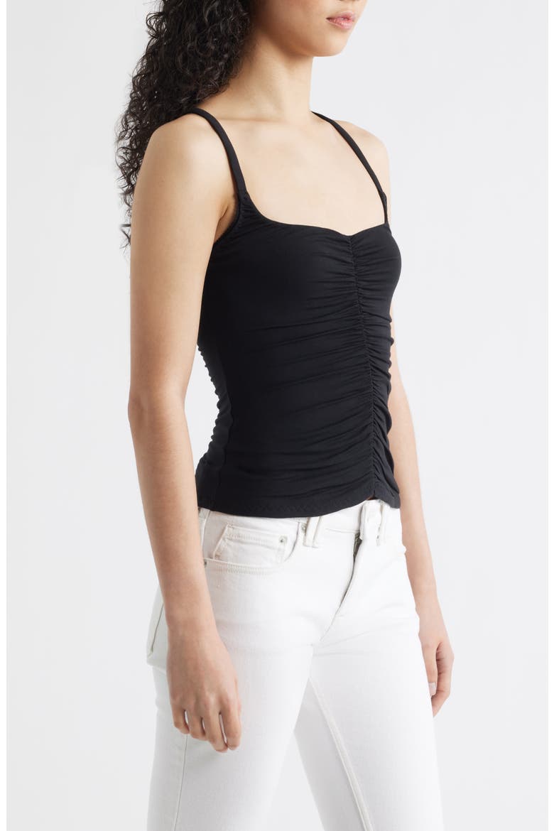 Shimmer Shimmer Ruched Crossback Camisole, Alternate, color, BLACK