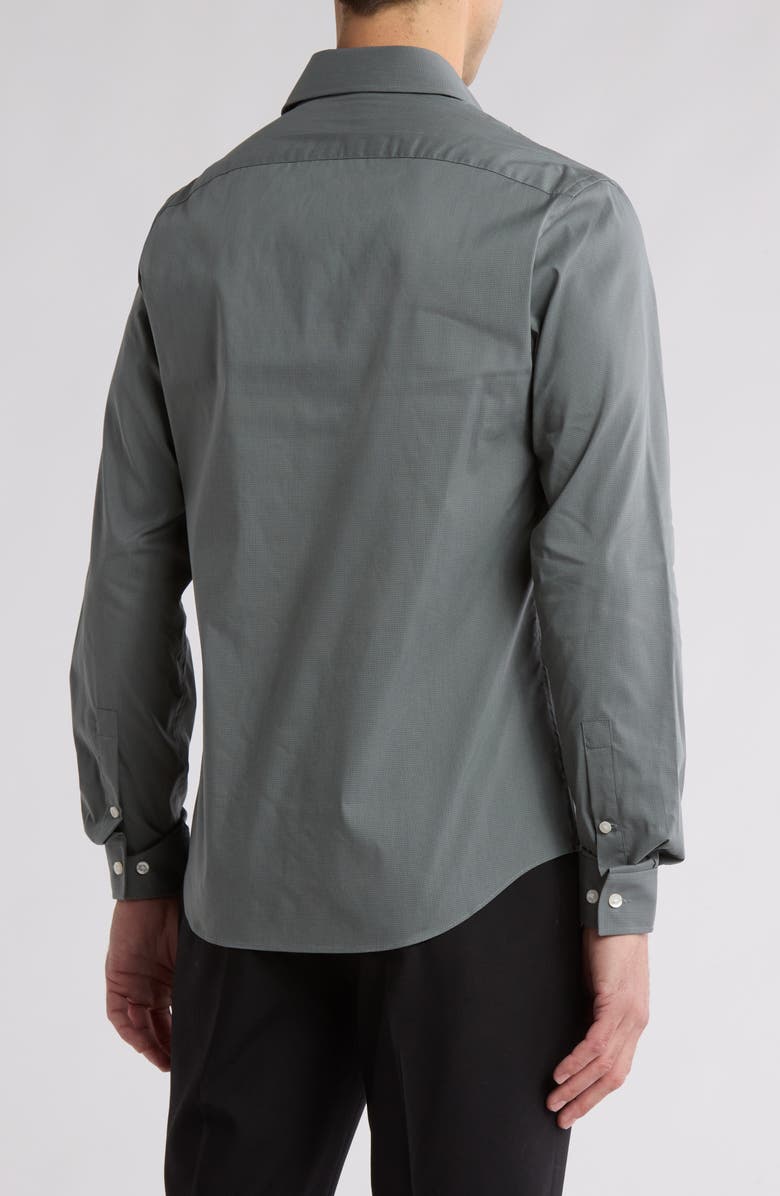 Michael Kors Slim Fit Cotton Performance Button-Up Shirt, Alternate, color, Dark Green