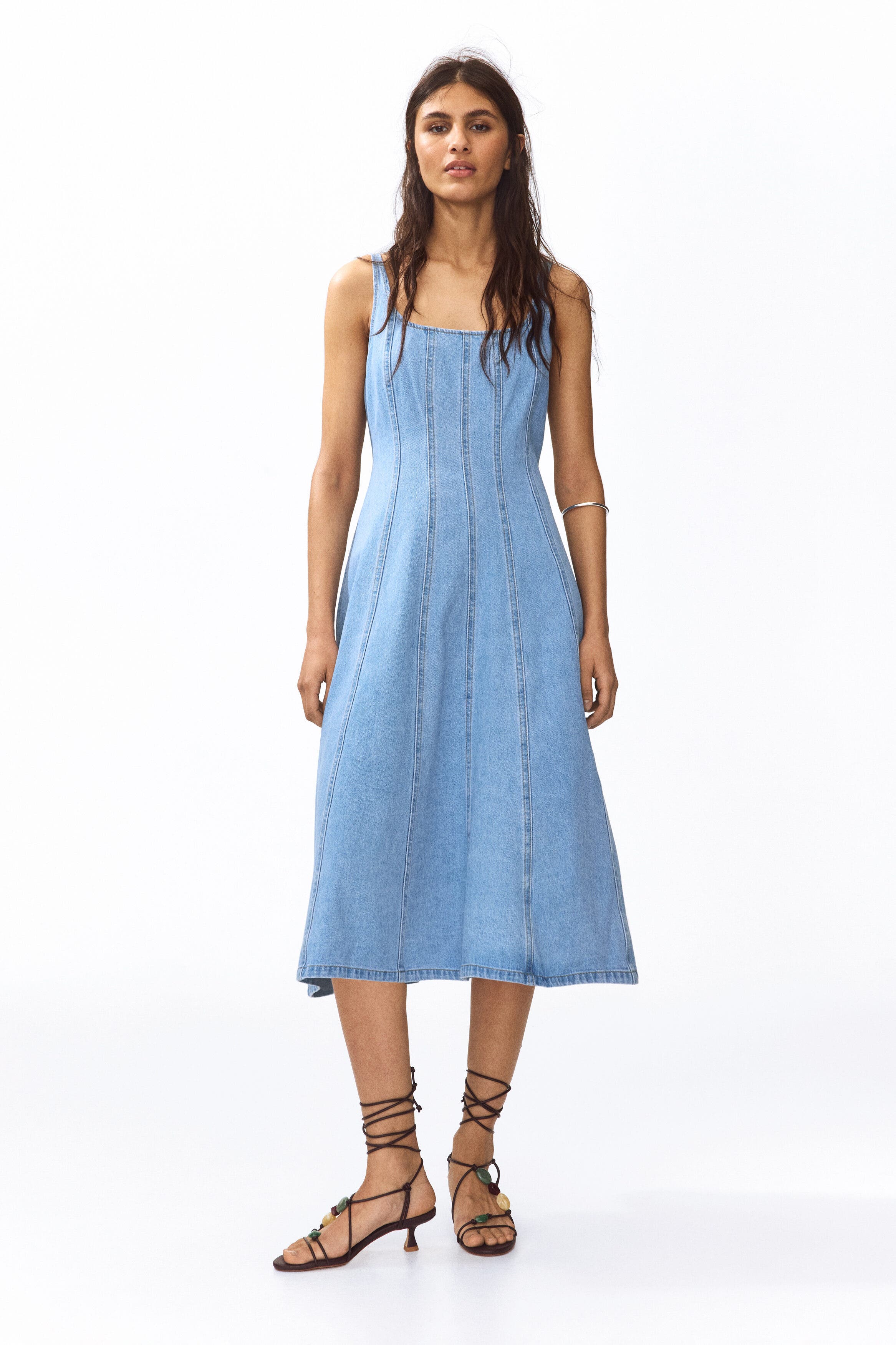 Denim midi dress - image 3