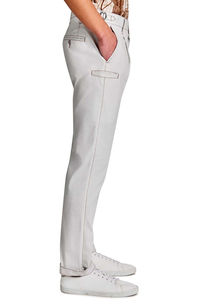 Brooklyn Brigade Slim Fit Solid Pleated Pants, Alternate, color, Stone