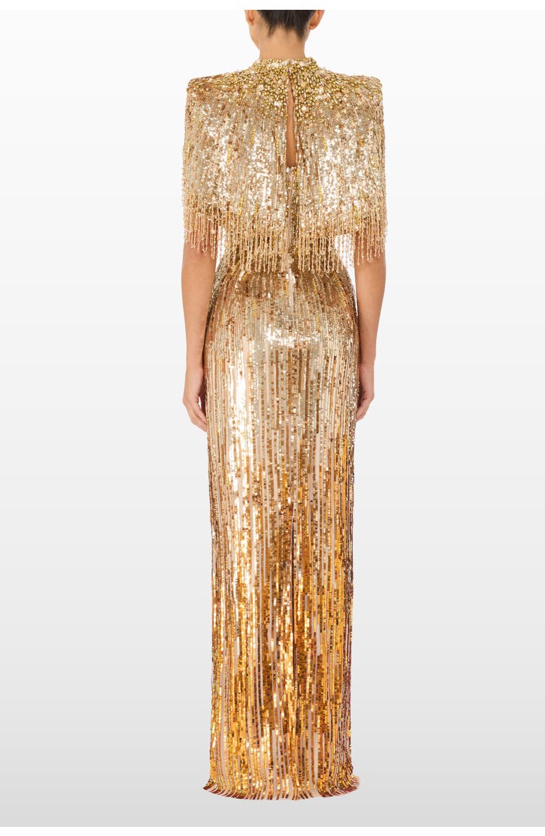 Jenny Packham Ellen Mock-Neck Beaded Top, Alternate, color, Illusion