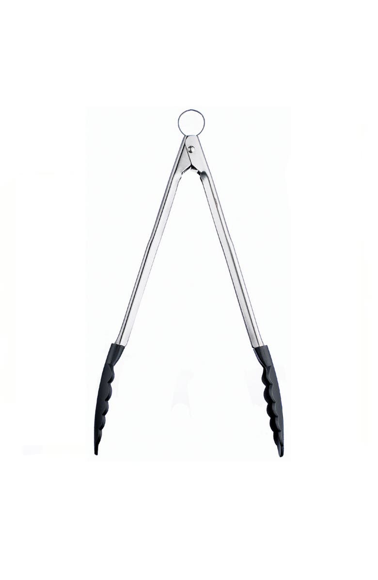 CUISIPRO 16 Inch Nonstick Nylon Locking Tongs, Main, color, Silver