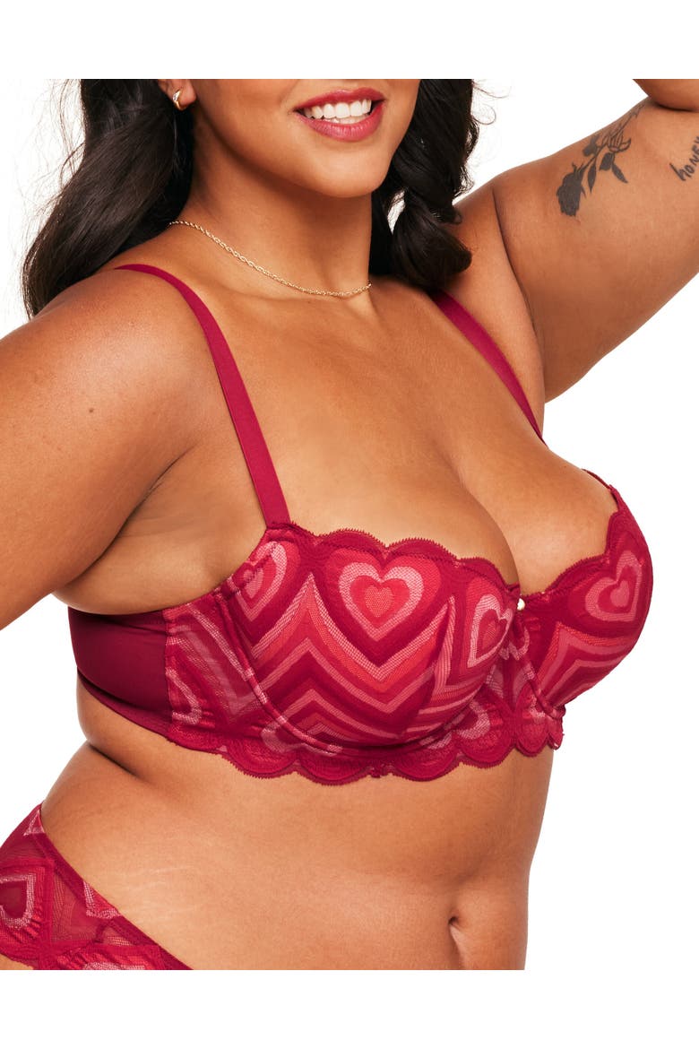 Amorina Contour Balconette Bra, Alternate, color, Dark red
