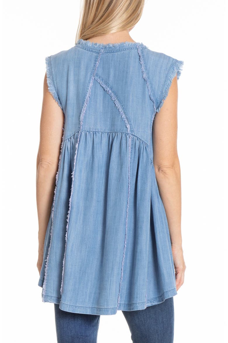 Sleeveless Denim Shirt, Alternate, color, LIGHT INDIGO