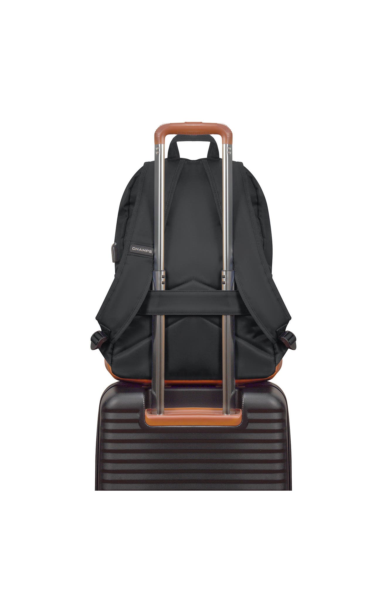 CHAMPS Nylon Backpack, Alternate, color, Black