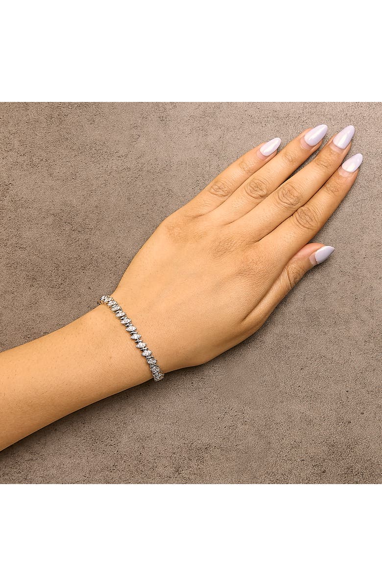 Haus of Brilliance Silver 1.00 Cttw Marquise Link Bracelet, Alternate, color, White
