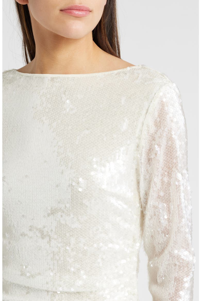 club l long sleeve sequin dress Ritz | Black Sequin Plunge-Neck Mini Dress With Long Sleeves
