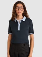 Baukjen Lydia Cotton Rib Zip Collar Top