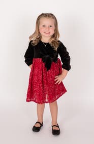 Popatu Kids' Velvet & Mesh Party Dress