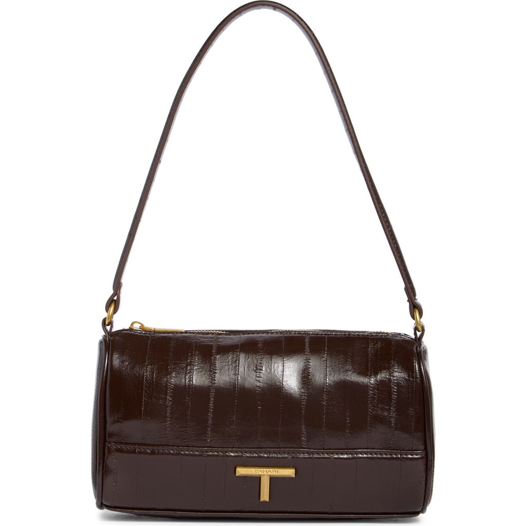 Tahari Barrel Shoulder Bag In Brown