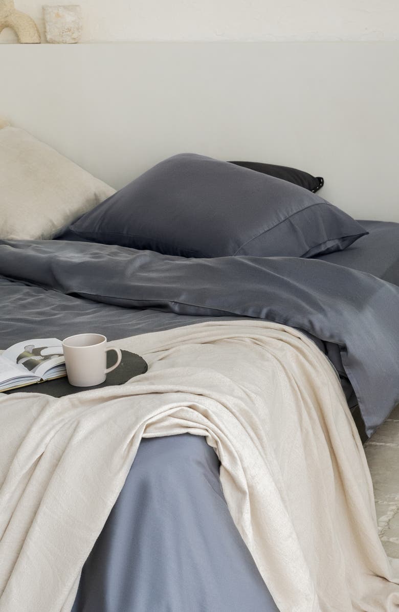 ettitude Signature Sateen Duvet Cover, Alternate, color, Slate