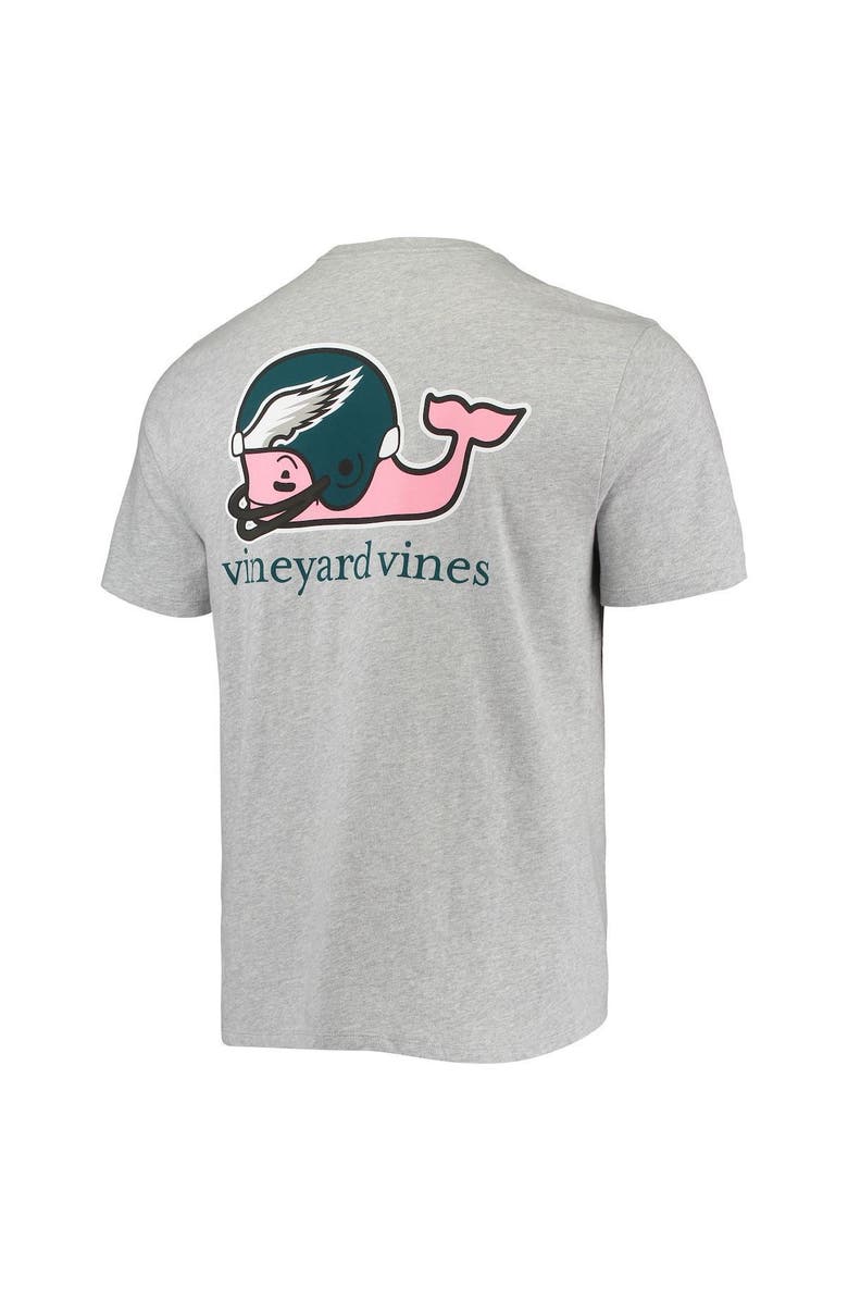 vineyard vines Men's Vineyard Vines Heathered Gray Philadelphia Eagles Team Whale Helmet T-Shirt, Alternate, color, 