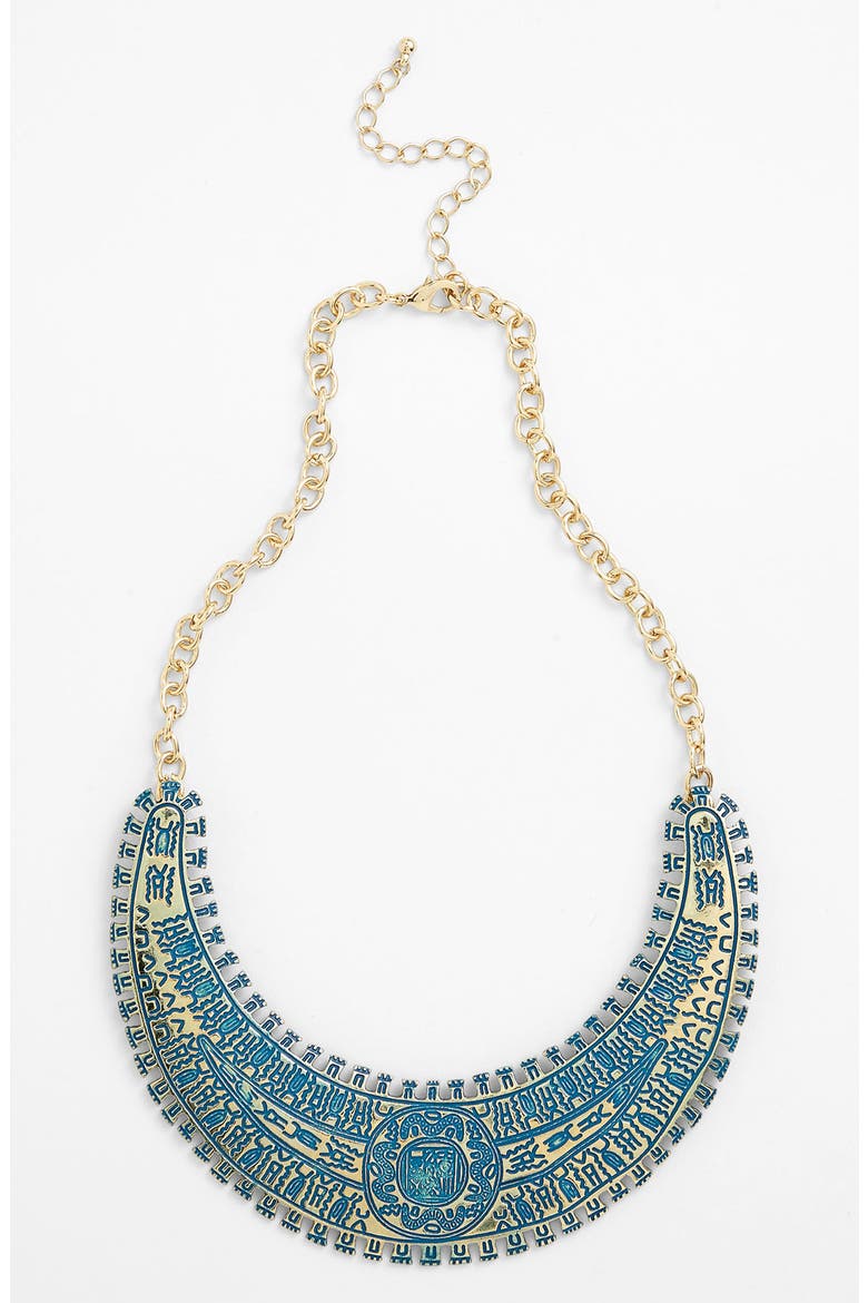 'Sundance' Collar Necklace, Main, color, DARK TURQUOISE/ GOLD