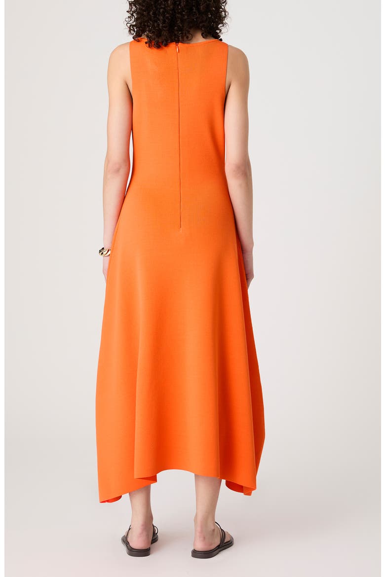 Knit Fit & Flare Midi Dress, Alternate, color, MIAMI ORANGE
