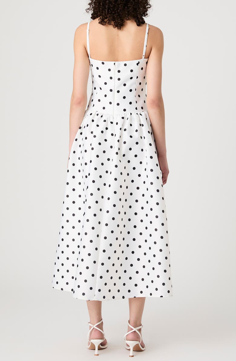 French Connection Polka Dot Strappy Drop Waist Sundress, Alternate, color,