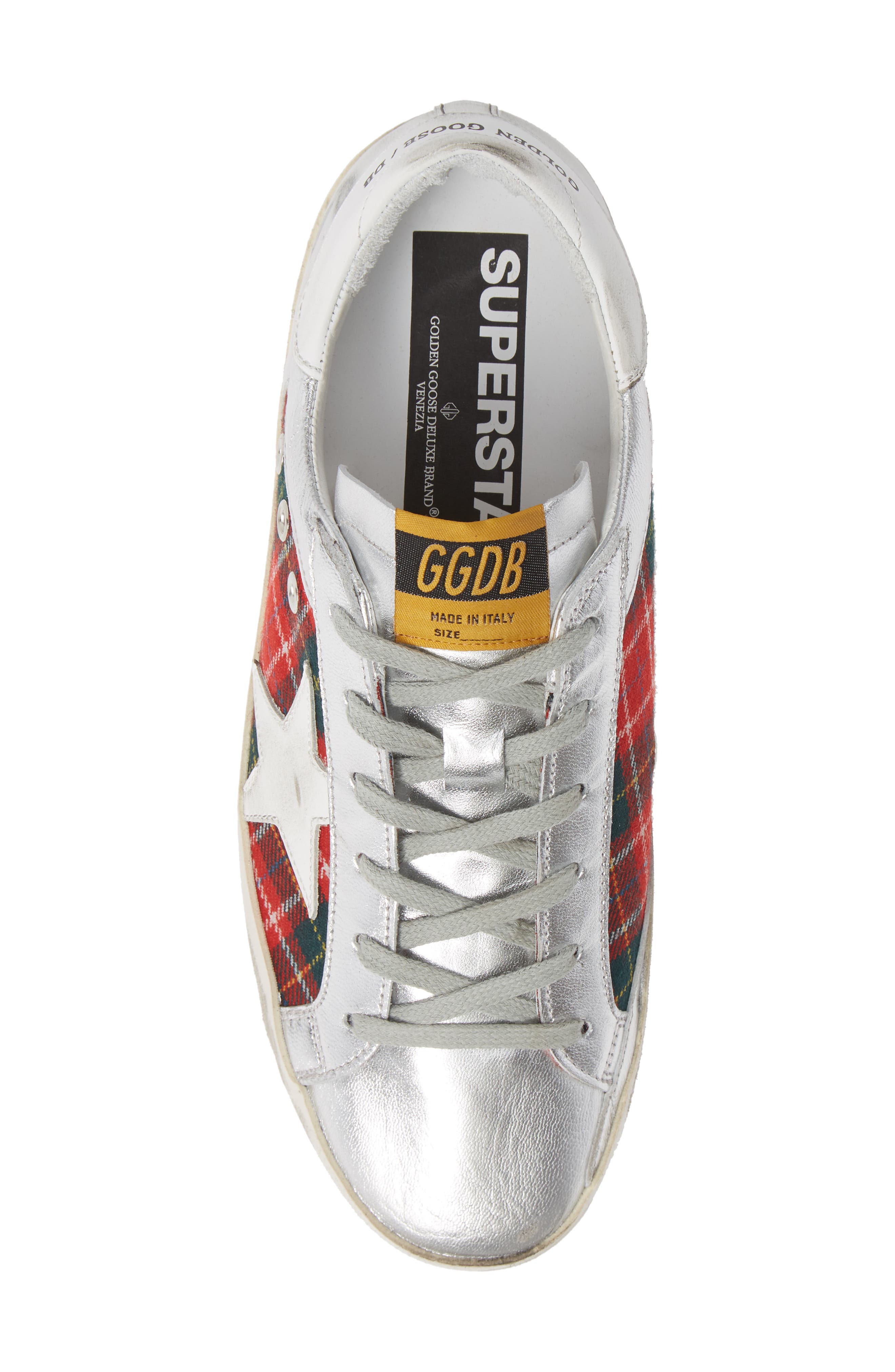 Superstar Plaid Sneaker (Nordstrom Exclusive), Alternate, color, GREY/ RED