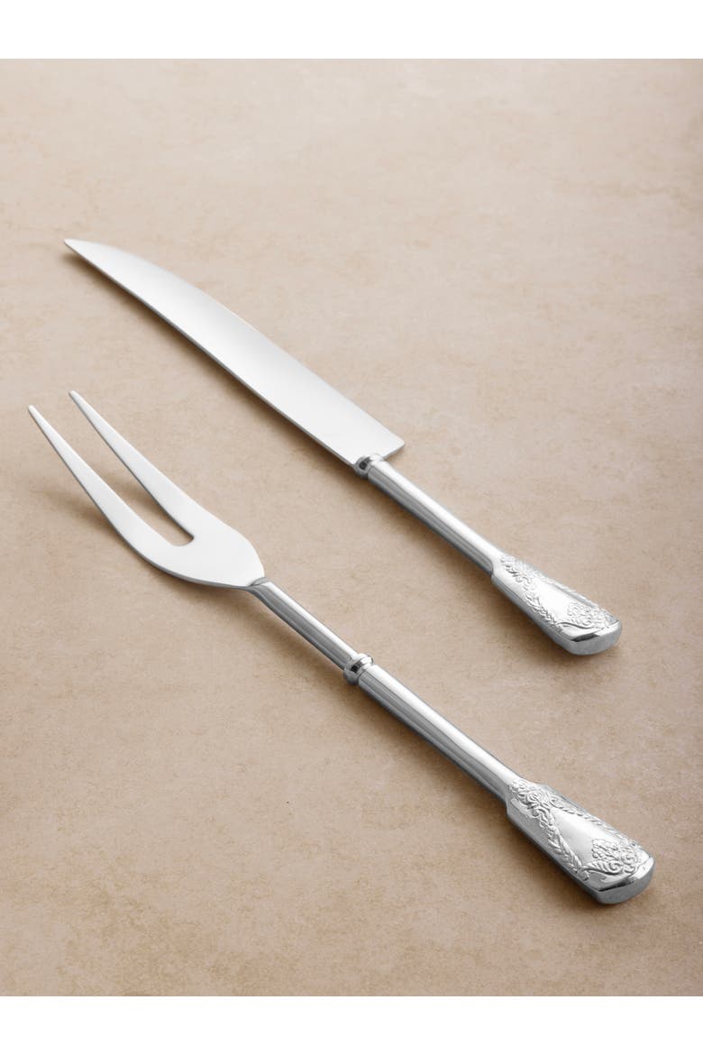 Bolivia Carving Knife & Meat Fork Set, Main, color, Silver
