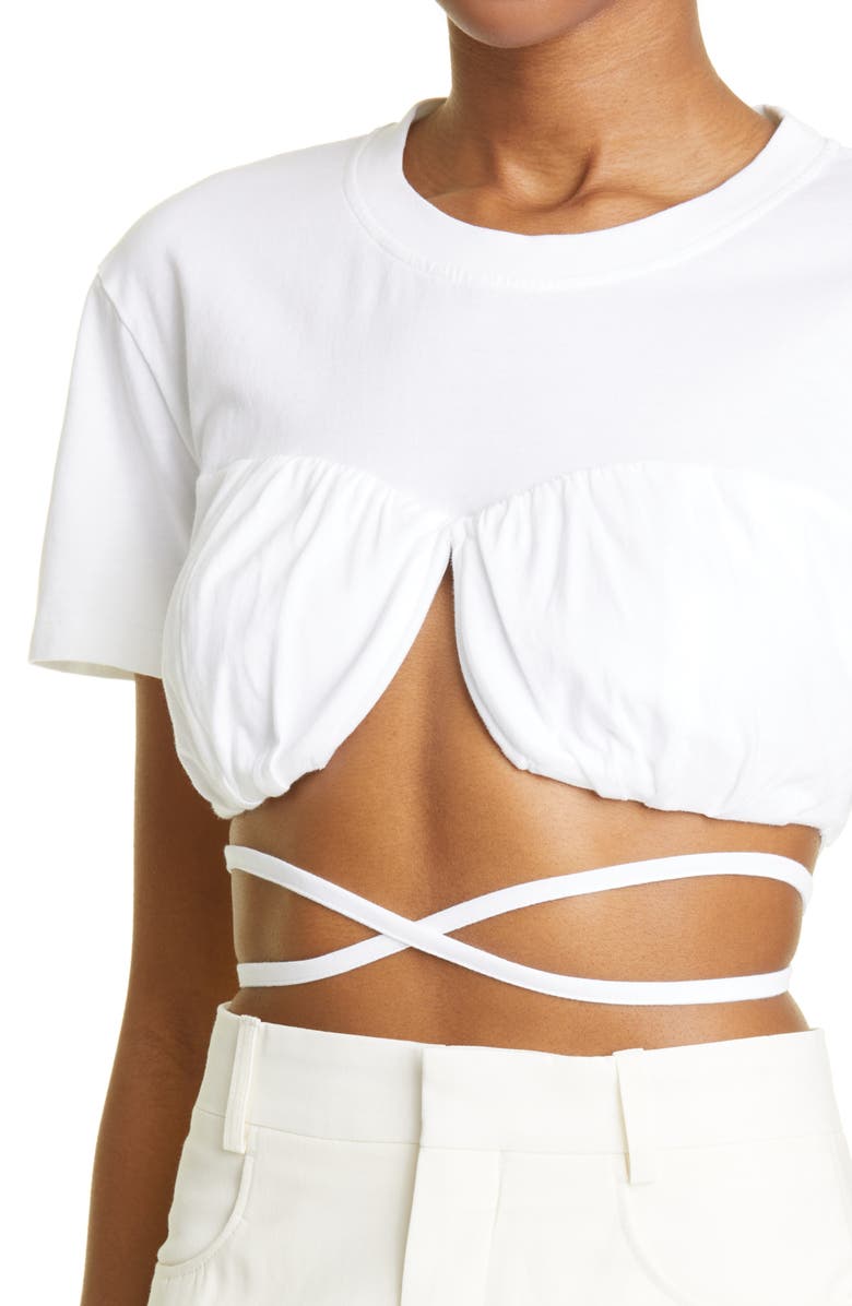 Jacquemus Le Baci Underwire Crop T-Shirt, Alternate, color,