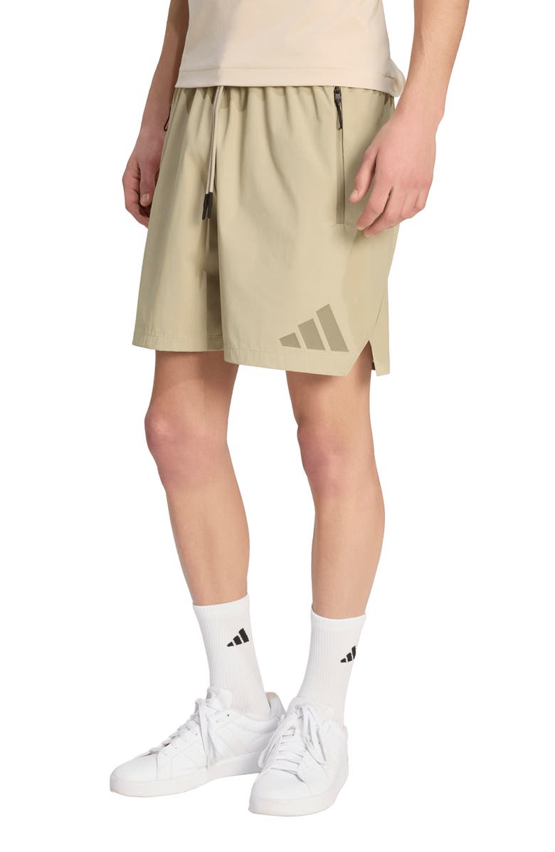 adidas Z.N.E. Woven Drawstring Shorts, Main, color, Wonder Cargo