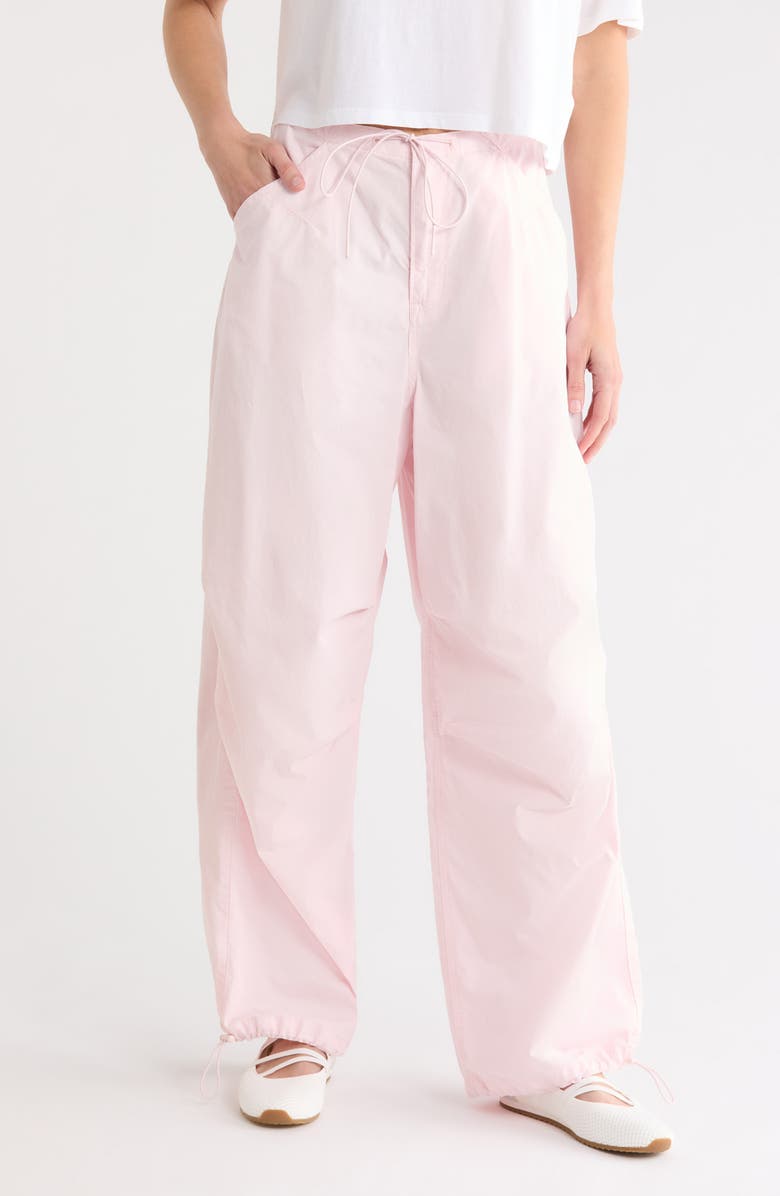 Good American Twill Parachute Pants, Main, color, Bubblegum005