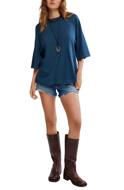 Free People Wtf Perfect Oversize Cotton T-shirt In Blue