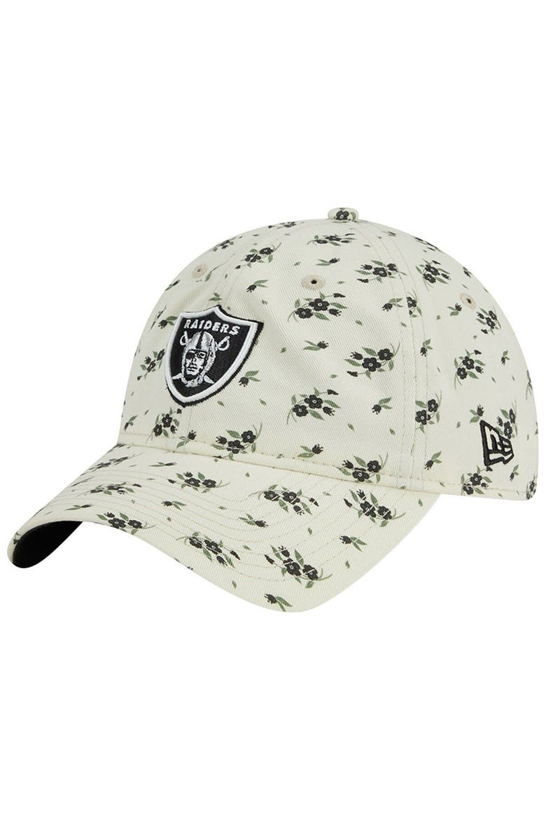 Men's New Era  Cream Las Vegas Raiders Bloom 9TWENTY Adjustable Hat, Main, color, Cream