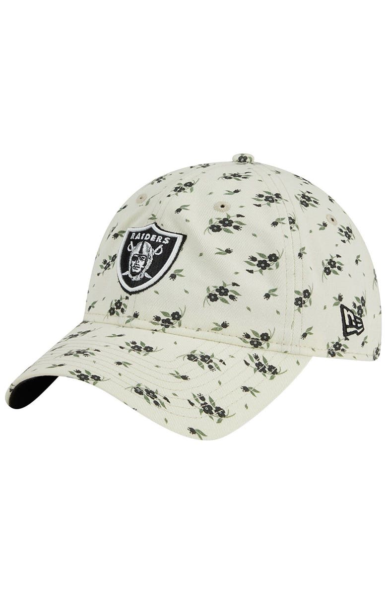New Era Men's New Era  Cream Las Vegas Raiders Bloom 9TWENTY Adjustable Hat, Main, color, 