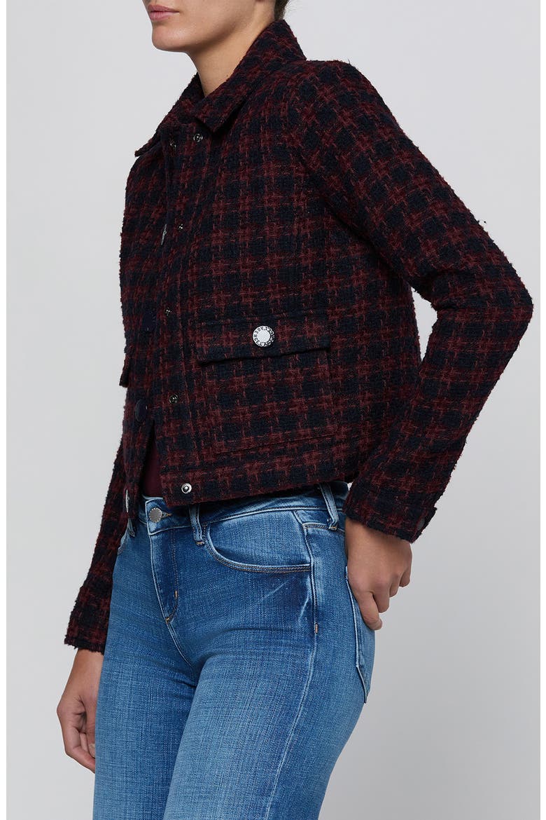 Nyx Cropped Tweed Jacket, Alternate, color, MIDNIGHT/ BURG TWEED
