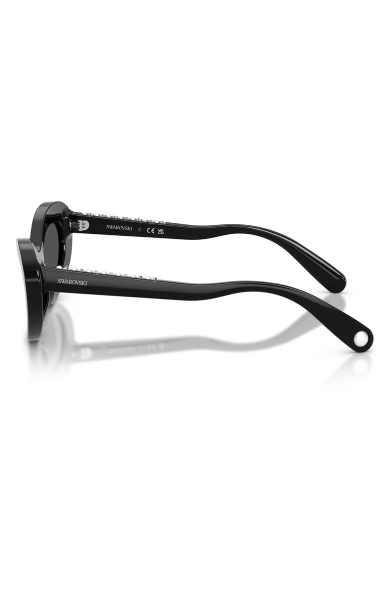 Swarovski 51mm Cat Eye Sunglasses, Alternate, color, Black / Dark Grey