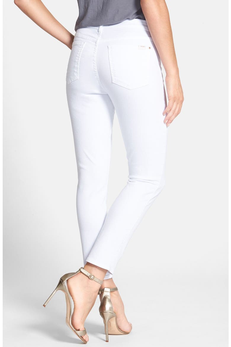 Stretch Crop Skinny Jeans, Alternate, color, WHITE DENIM
