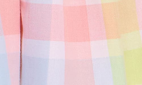 Iris & Ivy Kids' Plaid Flutter Sleeve Party Dress In Pink Plaid