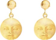 Ottoman Hands Moon Face Drop Earrings
