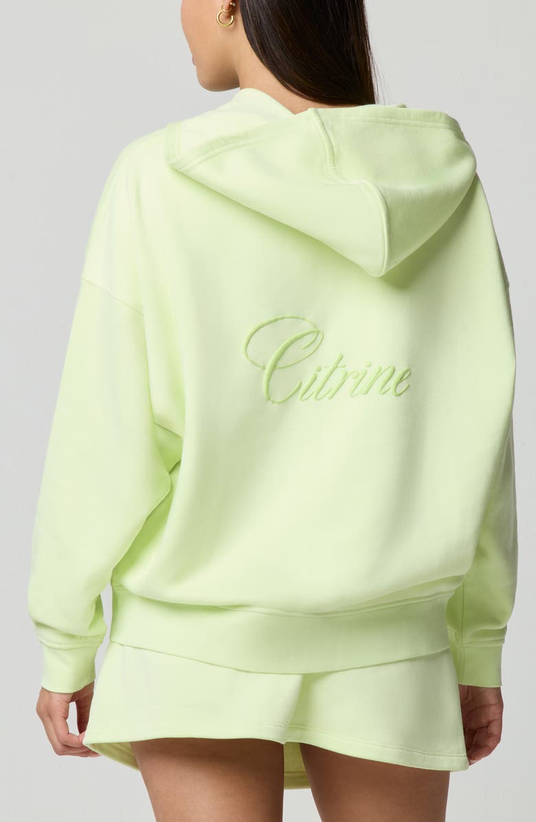 Florence by Mills Cozy Crush Forever Embroidered Oversize Graphic Zip Hoodie, Alternate, color, Citrine