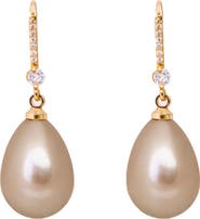 SAACHI Faux Pearl Crystal Dangle Earrings