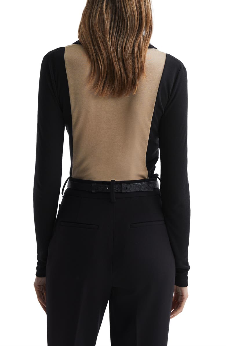 Reiss Eden Colorblock Johnny Collar Top, Alternate, color, 