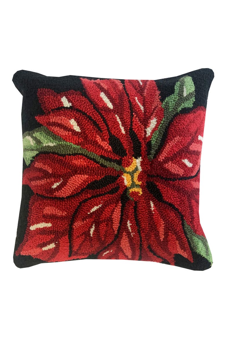 Poinsettia Pillow, Main, color, BLACK MULTI