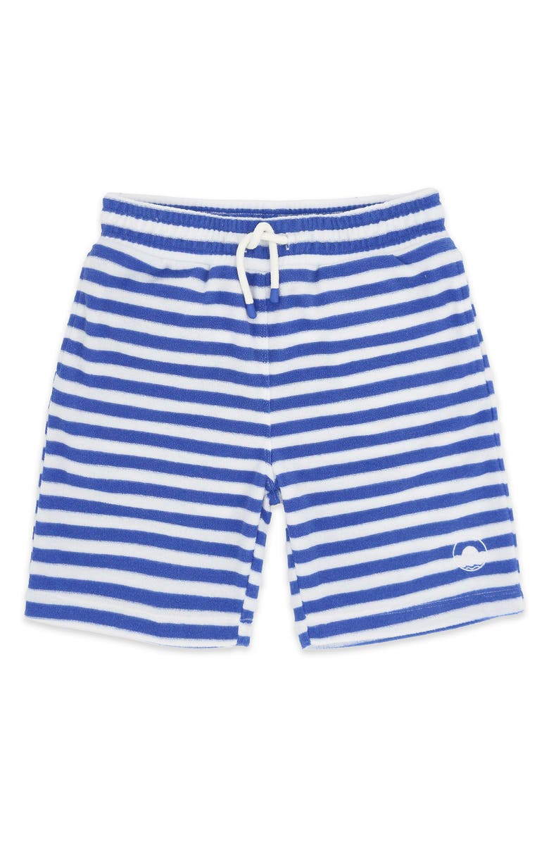 Feather 4 Arrow Kids' Coastal Stripe French Terry Sweat Shorts, Main, color, Marina Blue