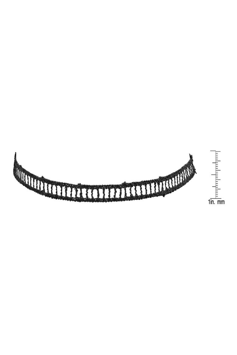 Striped Lace Choker Necklace, Alternate, color, BLACK
