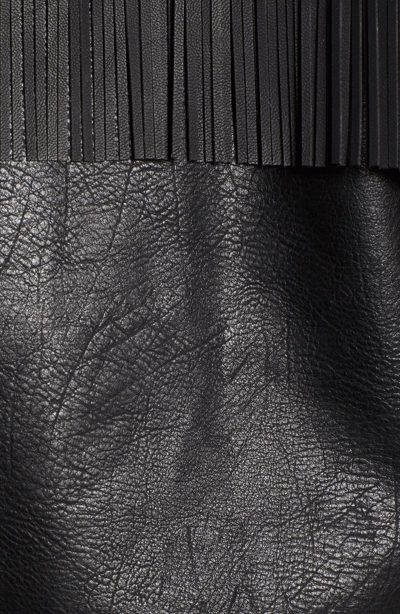 BLANKNYC Studded Fringe Faux Leather Moto Jacket, Alternate, color, 