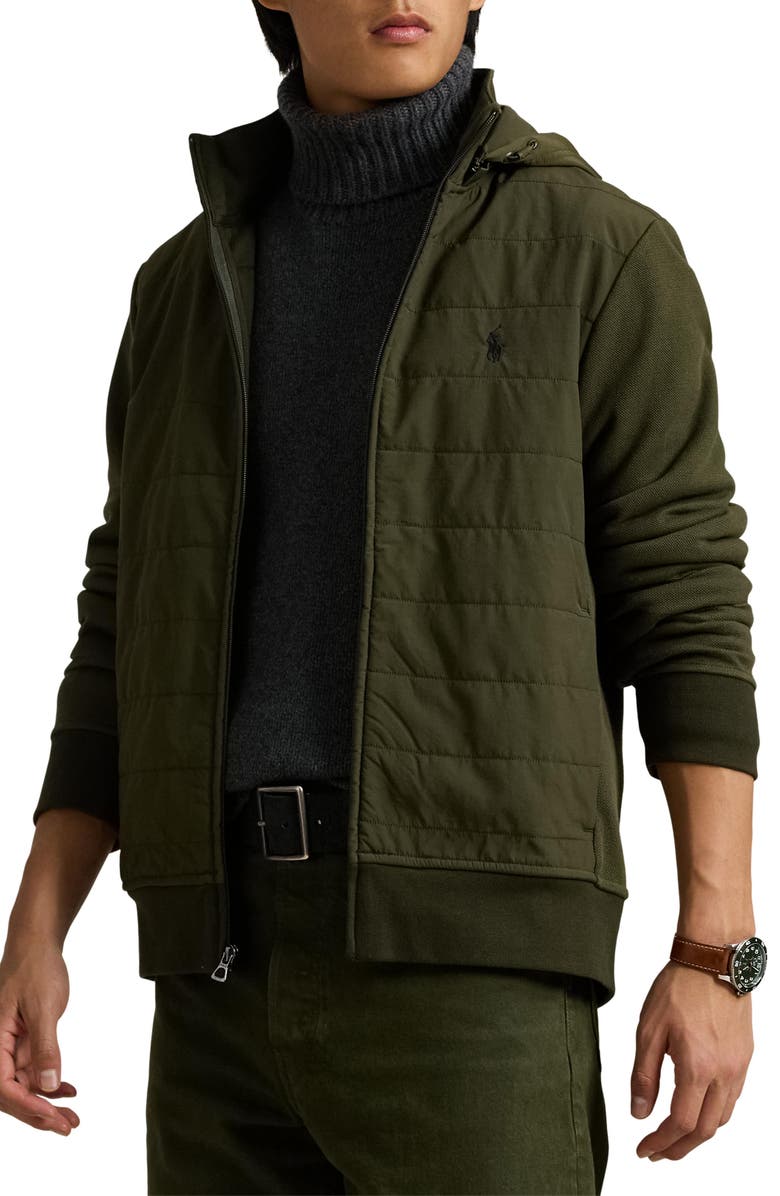 Polo Ralph Lauren Mixed Media Hooded Jacket, Main, color, 