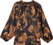 SUGARLIPS Palm Tropics Ruffle Collar Top