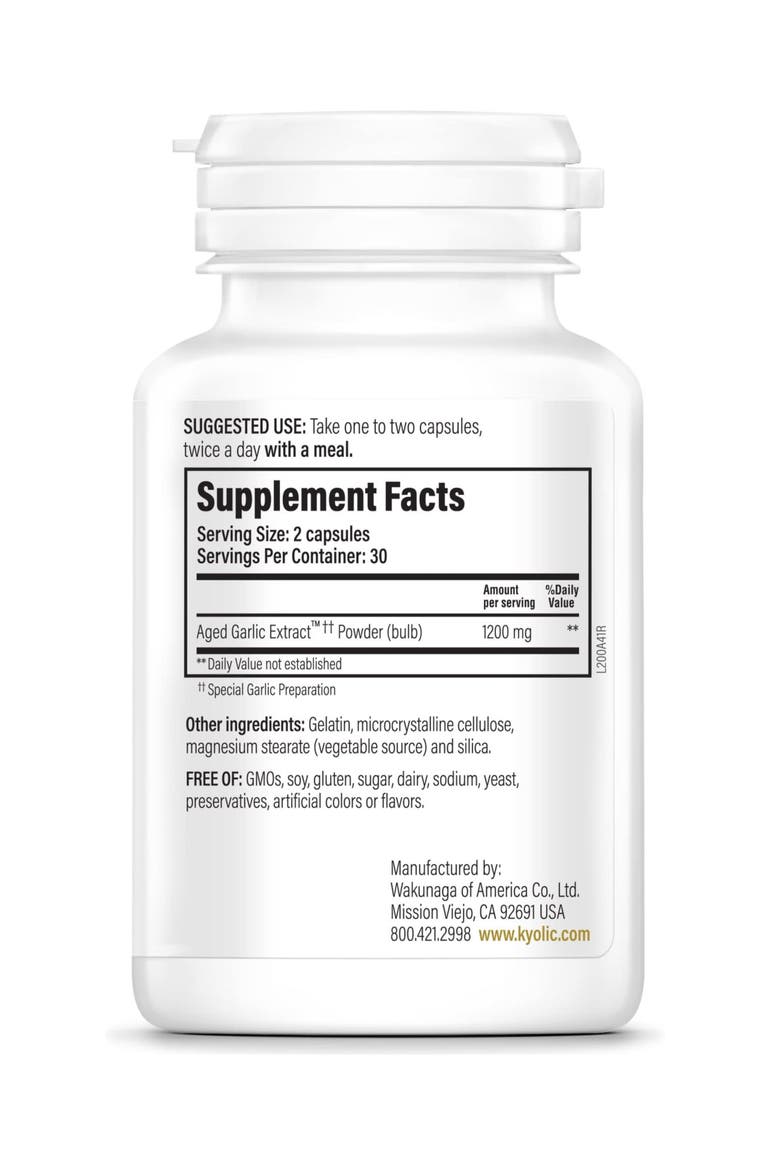 Aged Garlic Extract Formula 200, Cardiovascular & Immune, Reserve, 60 Count, Capsules, Alternate, color, None