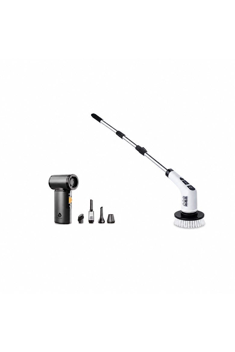 Cordless Rechargeable Power Scrubber Brush + Multi-Function Turbo Air Blower & Vacuum, Main, color, Black