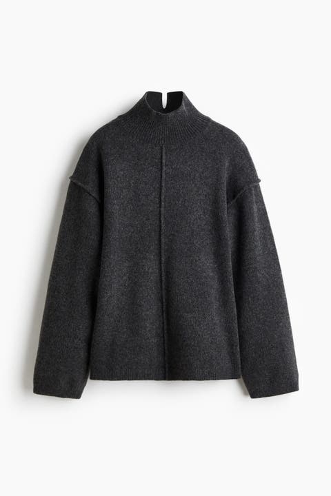 Seam-detail Turtleneck Jumper