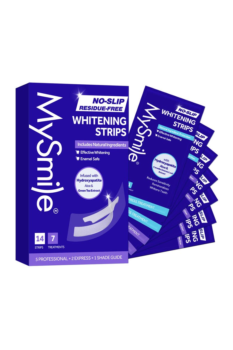 Non-Slip Teeth Whitening Strips with Natural Ingredients, Main, color, 7 Sets